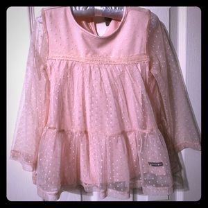 Sheer pink dot Calvin Klein blouse, size 4T